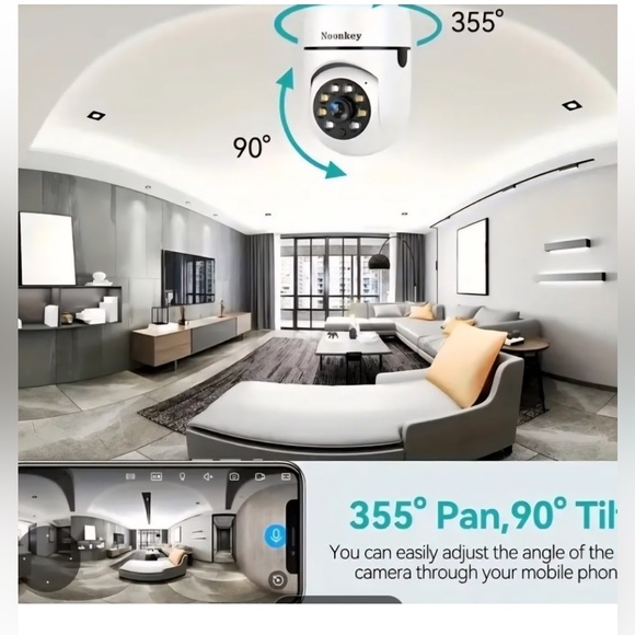 SMART SECURITY Camera NWT Screw in Bulb Size Night Vision Pan Tilt Wide Angle - Picture 3 of 5